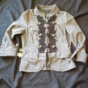 INC blazer with military style embelishment